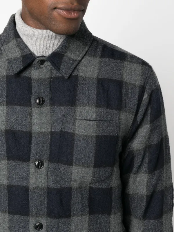 Officine Generale チェック ウールジャケット | ブルー | FARFETCH JP