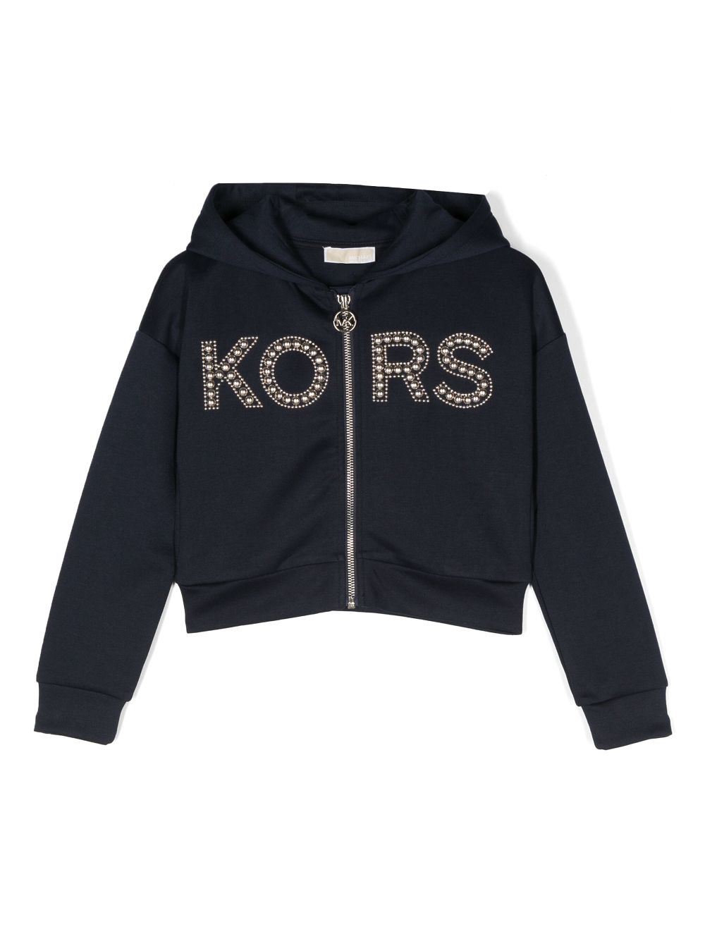 Michael Kors Kids studded-logo zip-up hoodie - Blue