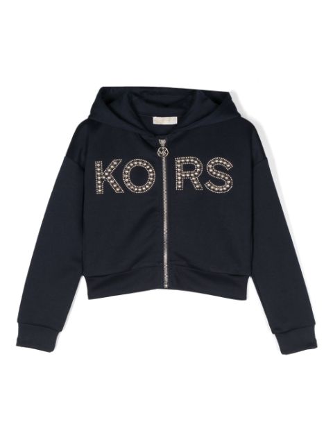 Michael Kors Kids studded-logo zip-up hoodie 