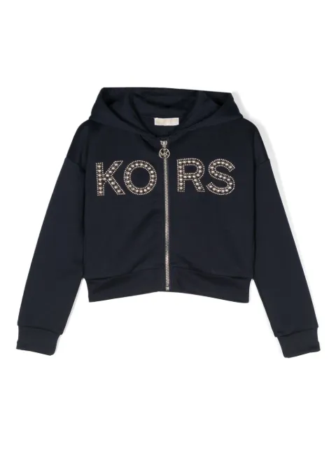 Michael Kors Kids هودي بسحاب ومرصع بشعار الماركة 