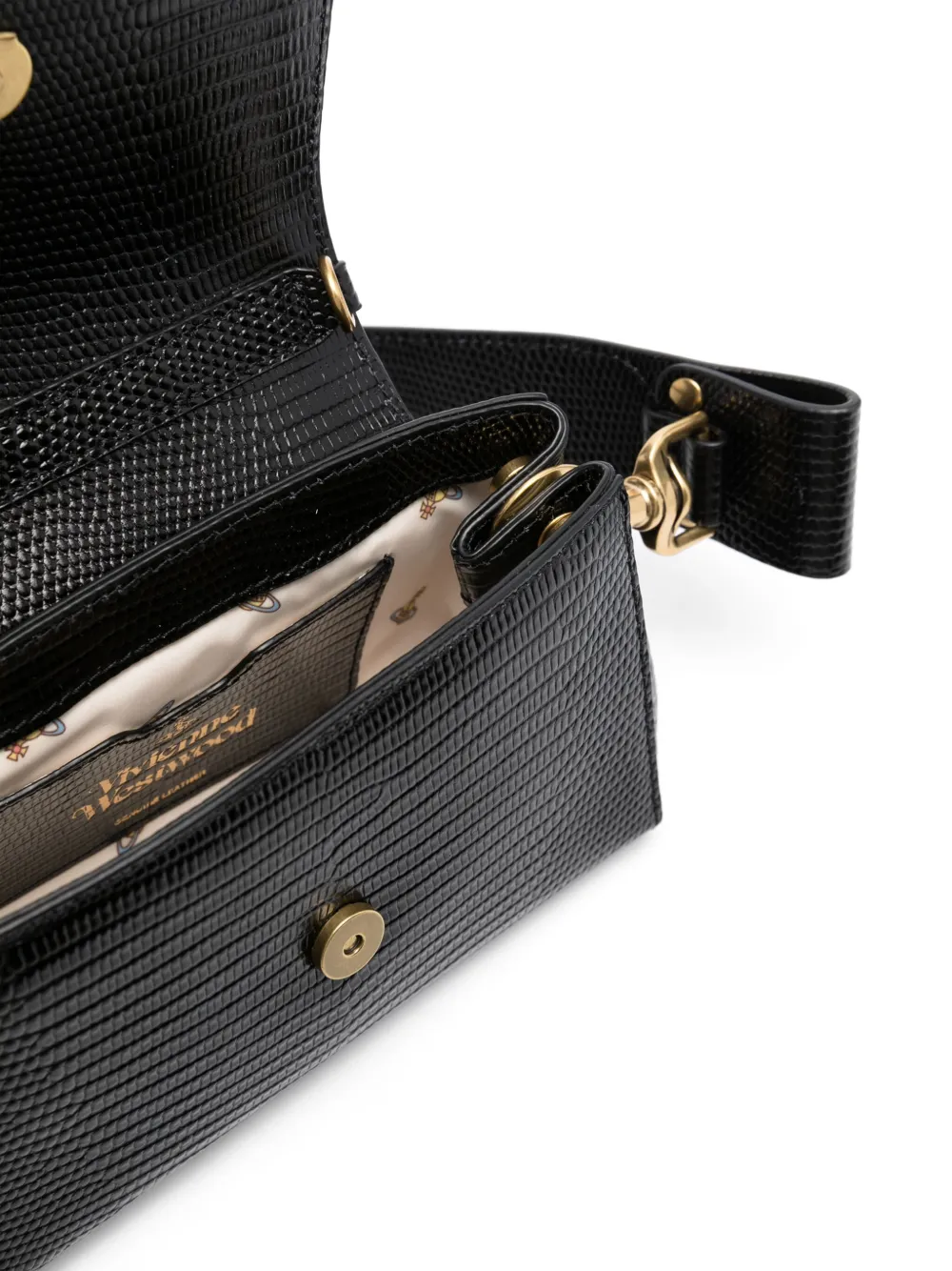 Hazel lizard-effect mini bag