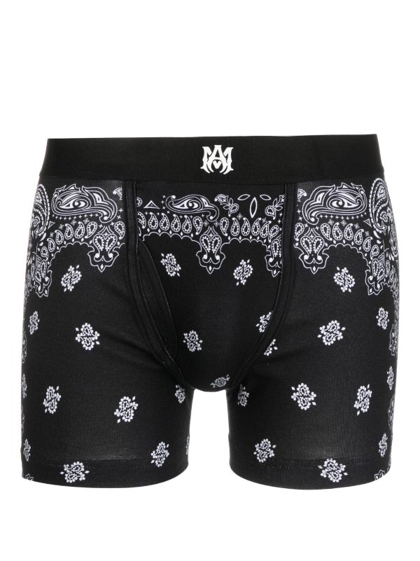 AMIRI logo-print paisley-print Boxers - Farfetch