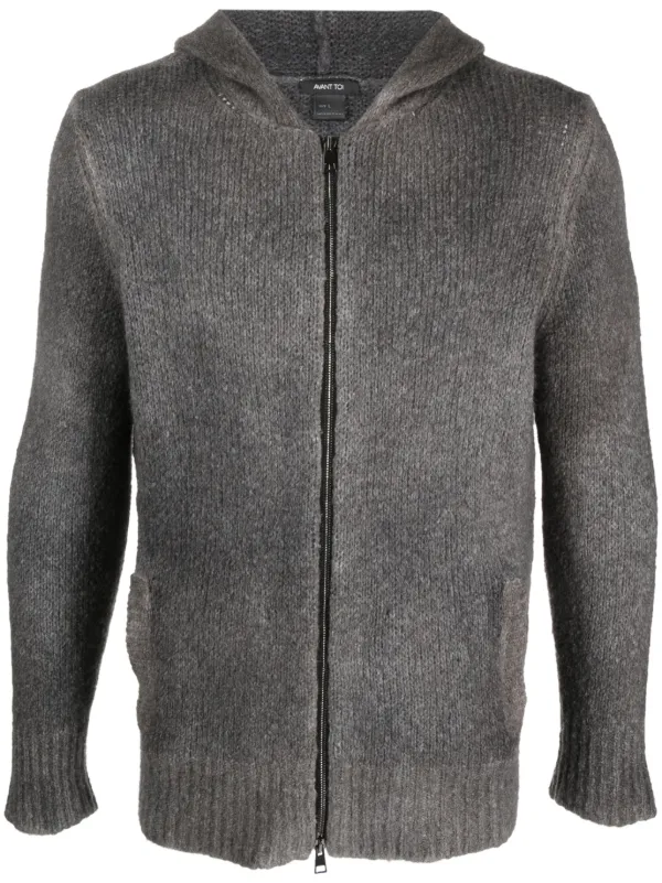 Avant Toi long sleeve Hooded Cardigan Grey FARFETCH CA