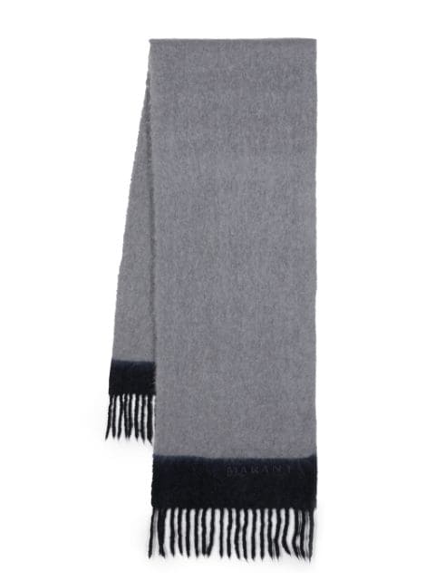 MARANT logo-embroidered two-tone scarf