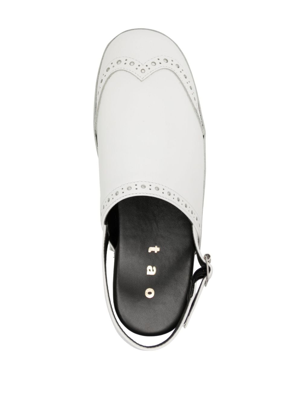 Shop Comme Des Garçons Tao Stud-embellished Leather Mules In White