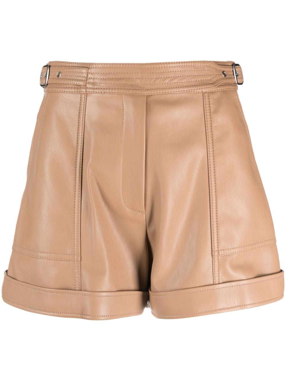 Simkhai Women's Chace Belted Faux Leather Shorts In Thorn