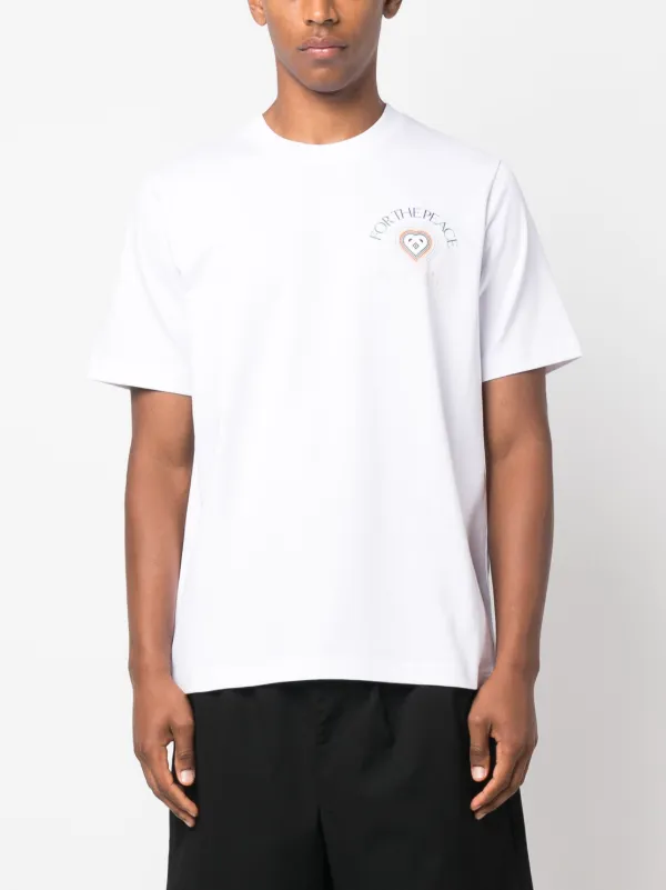 Casablanca For The Peace Cotton T-shirt | White | FARFETCH JO