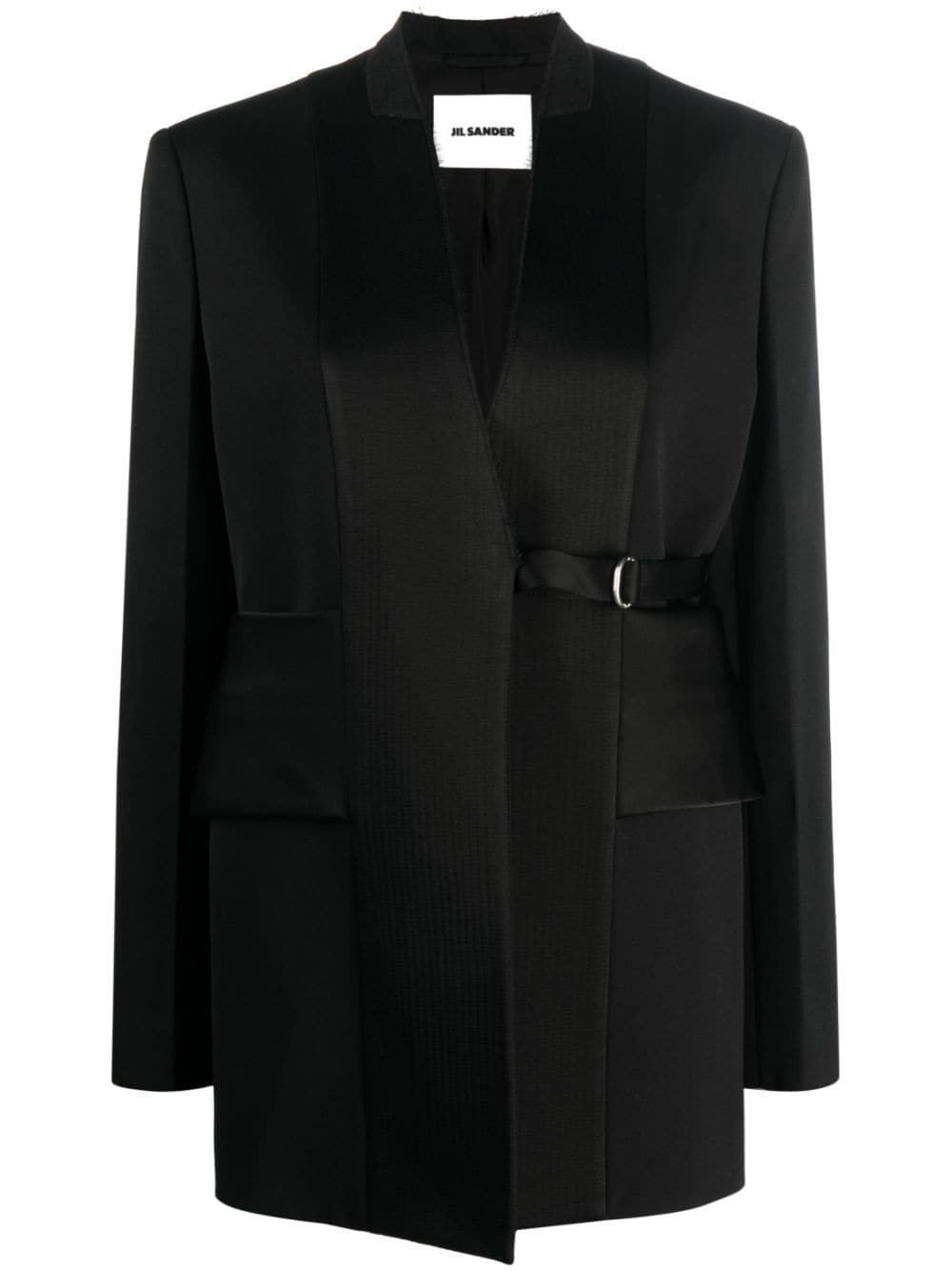 Shop Jil Sander Asymmetric Wool Blazer In Black