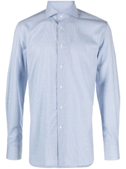 Corneliani plaid long-sleeve wool shirt