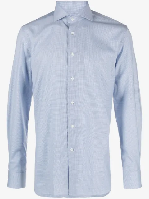 Corneliani camisa manga larga con cuadros estampados