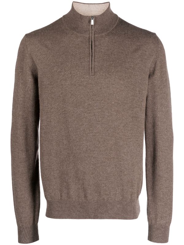 Corneliani half-zip ribbed-knit Jumper - Farfetch