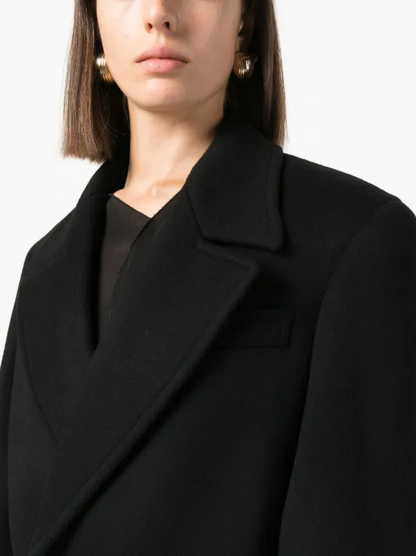 Saint Laurent shoulder-pad double-breasted Coat | Black