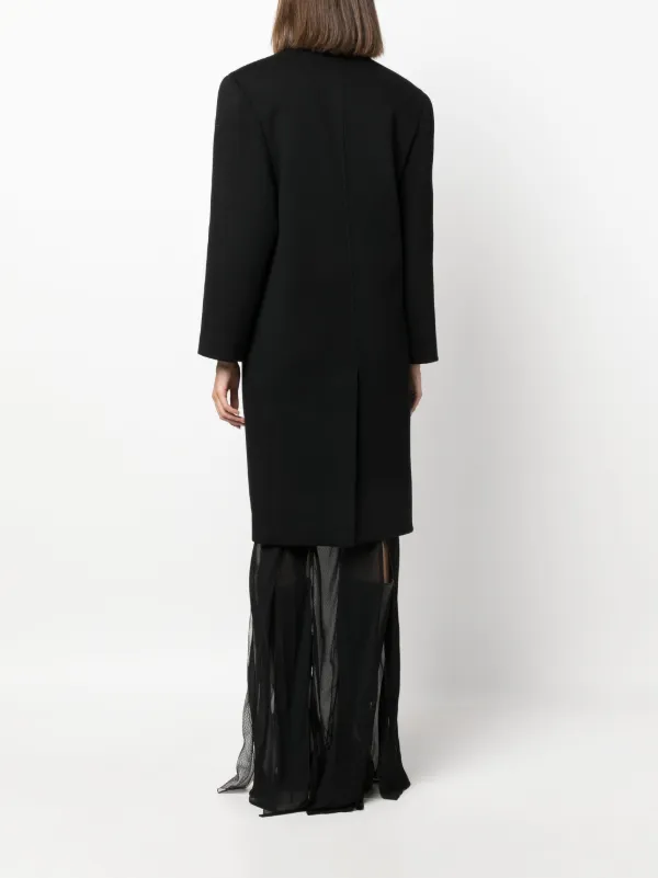 【関税＆送料込み】Saint Laurent Double-Breasted Coat SAINT LAURENT Double-breasted belted silk-twill trench coat