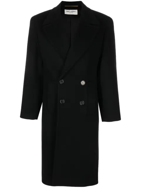 Saint Laurent shoulder-pad double-breasted coat 