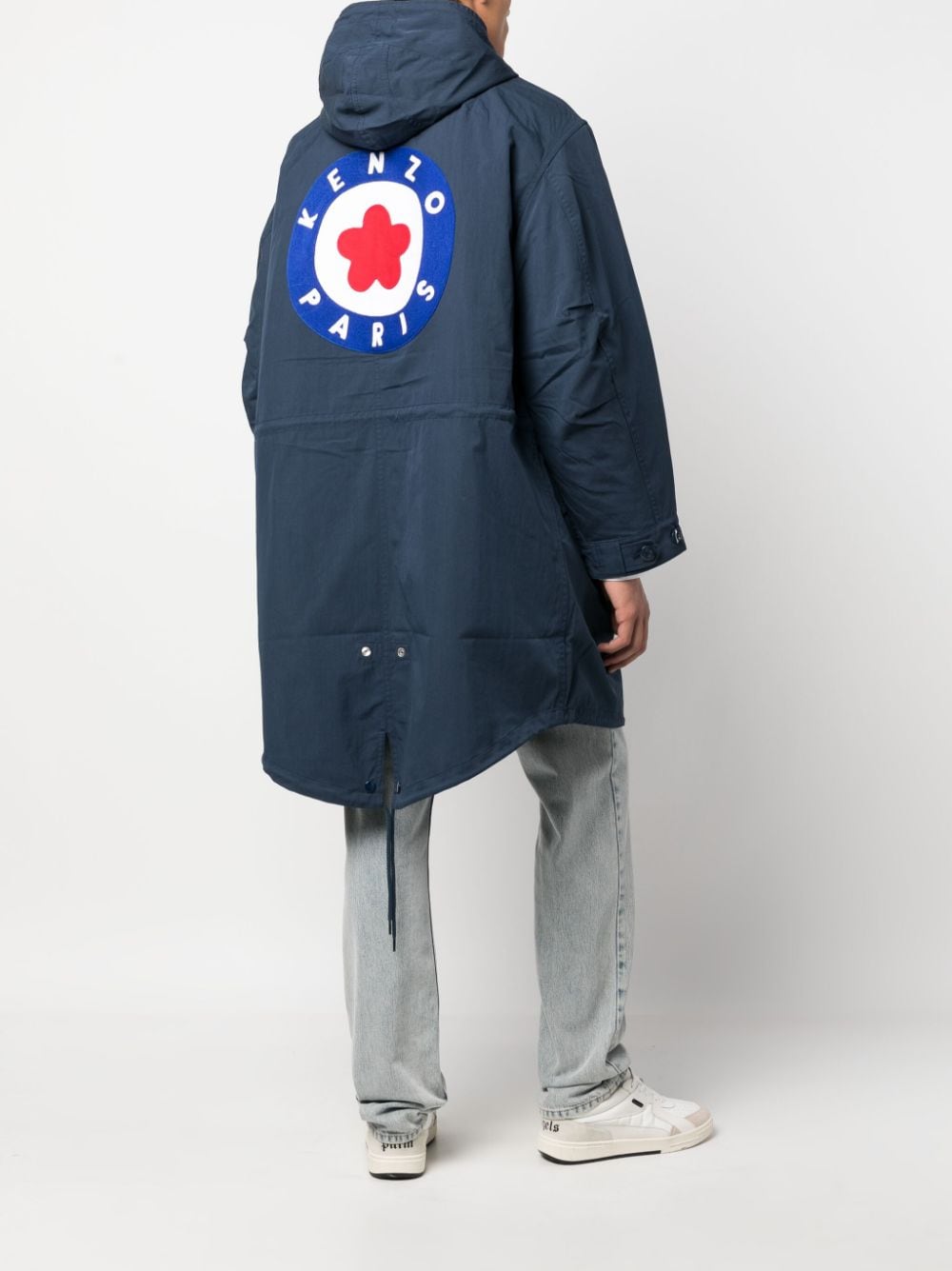 Shop Kenzo Target Parka In Blue