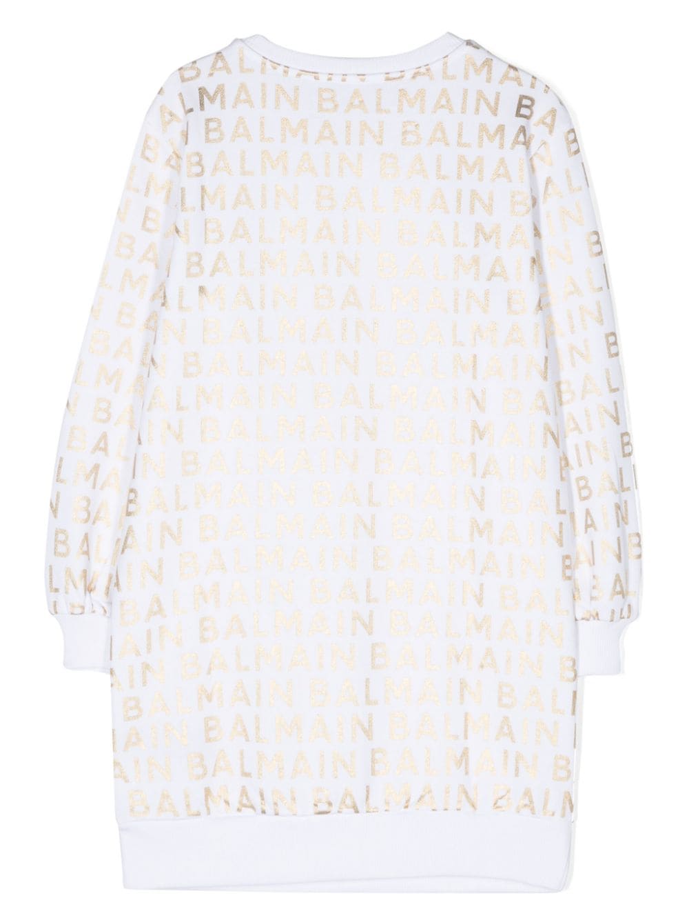 Shop Balmain Logo-print Sweatshirt Dress In White