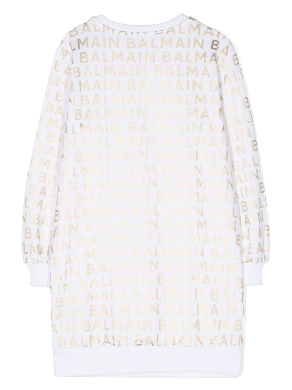 Balmain Kids logo-print sweatshirt dress - White