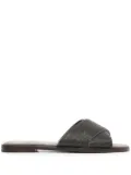 Brunello Cucinelli Monili-detail crossover-straps slides - Grey