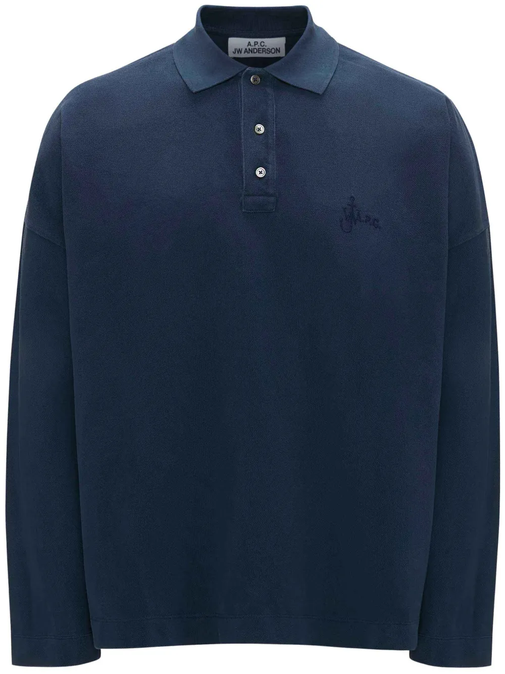Jw Anderson Polo Murray-long Sleeve Polo Shirt In Blue