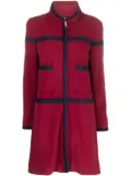 CHANEL Pre-Owned two-tone zip-up fleece coat - Red