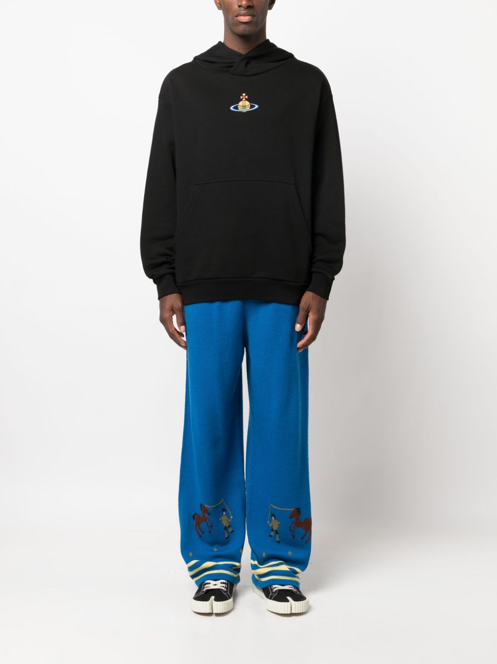 Vivienne Westwood Orb-embroidered cotton hoodie - Zwart