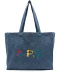 A.P.C. Diane logo-print denim tote bag - Blue
