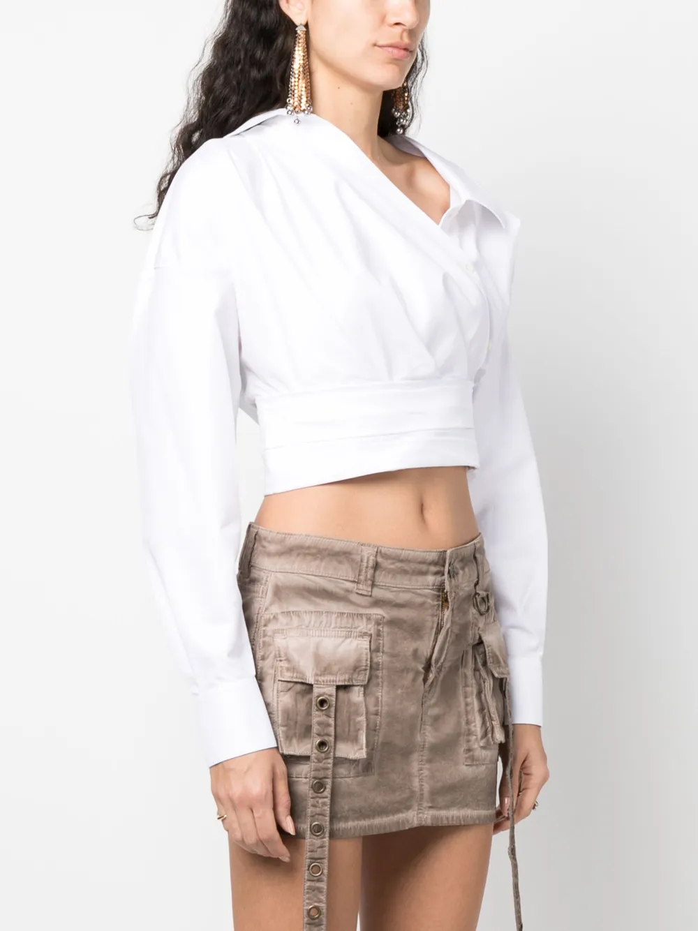 Shop Alexander Wang Wrap Cotton Shirt In White