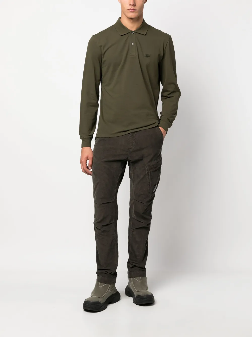 C.P. Company Poloshirt met logopatch - Groen
