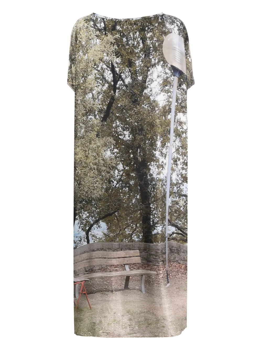 Barbara Bologna graphic-print crew-neck shirtdress - Beige
