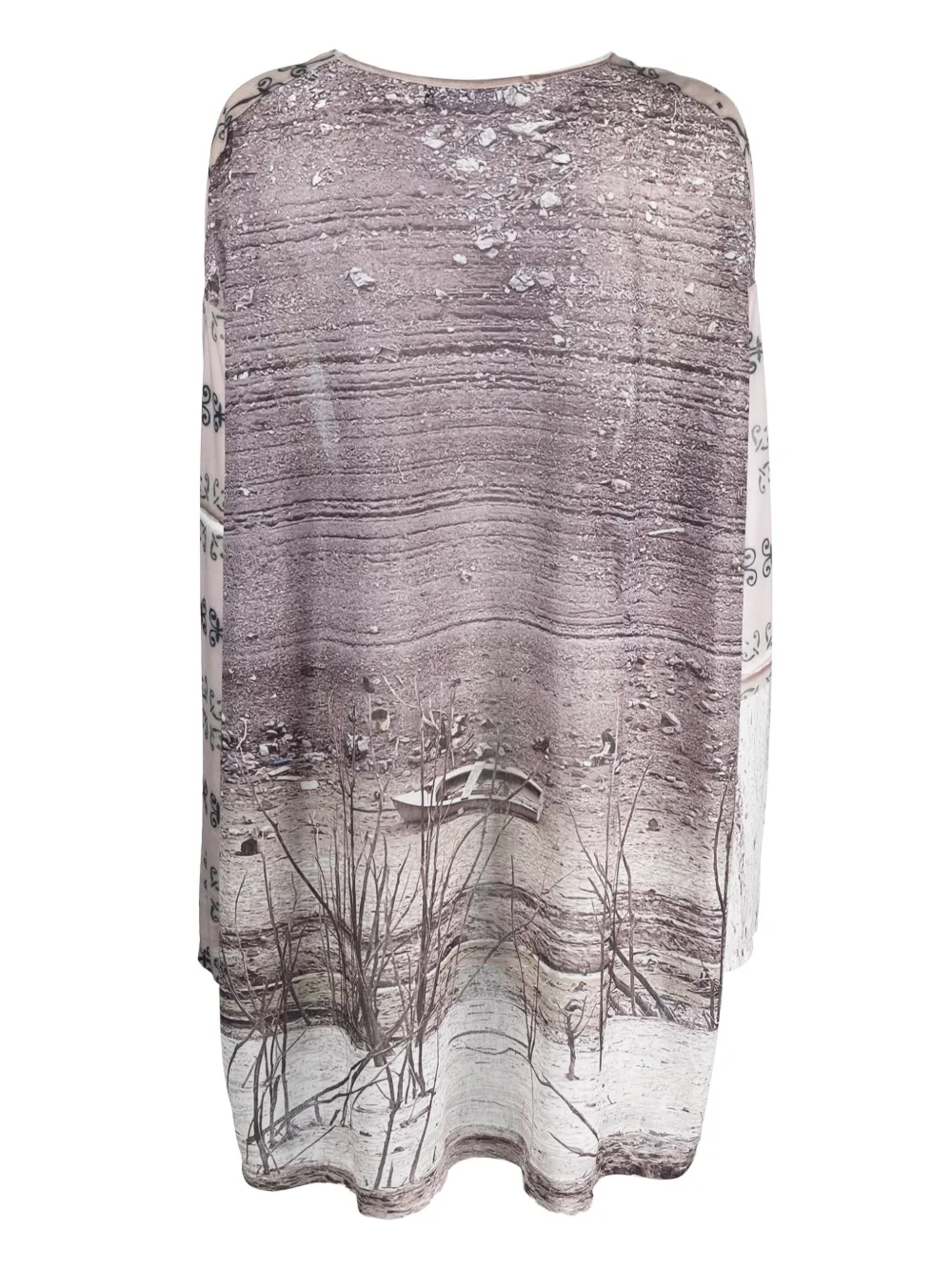 Barbara Bologna abstract-pattern crew-neck tunic top - Beige