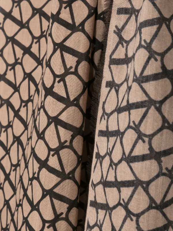 Valentino Garavani トワル イコノグラフ カシミアスカーフ | ブラウン