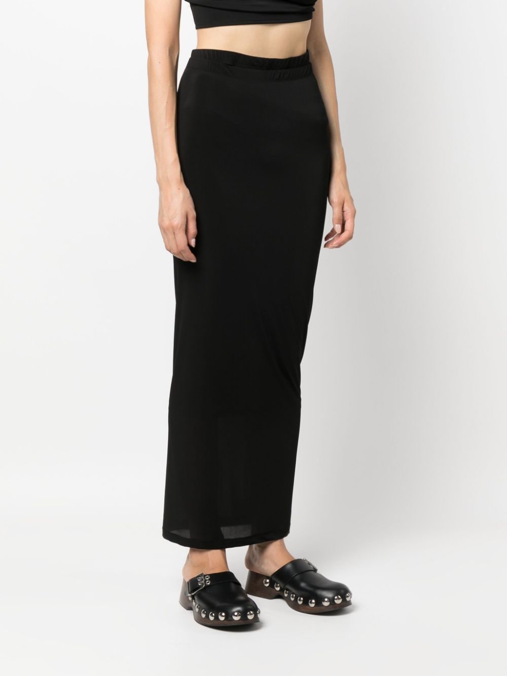 Shop Wardrobe.nyc Elasticated-waistband Maxi Skirt In Black