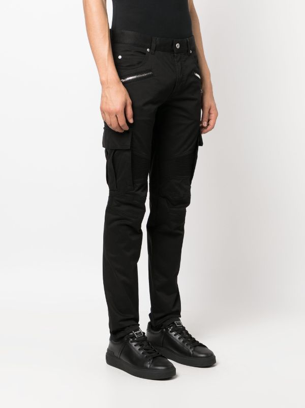 Balmain zip-detail skinny-leg Trousers - Farfetch