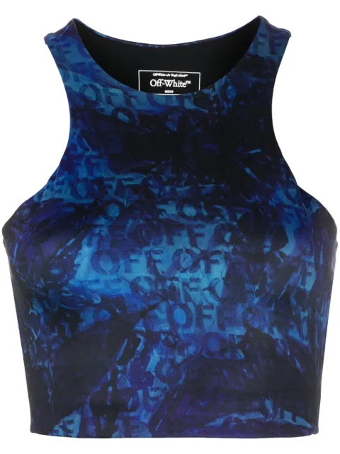 Off-White all-over logo-print crop top