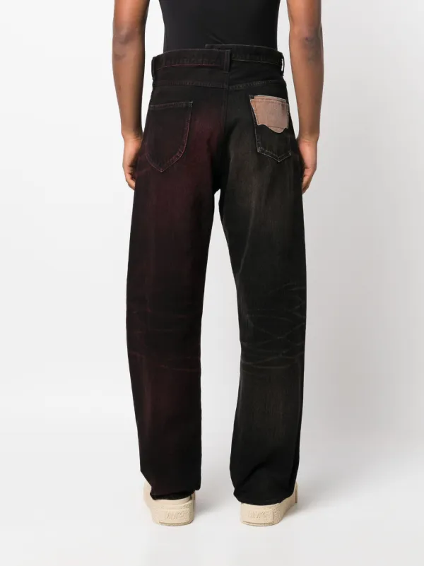 Maison MIHARA YASUHIRO W-Combined straight-leg Jeans | Black