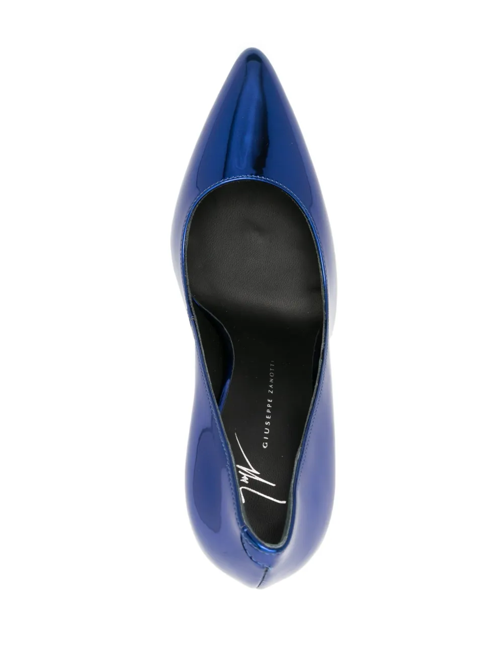 Shop Giuseppe Zanotti 100mm Metallic Leather Pumps In Blau