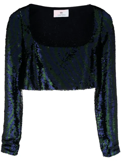 Chiara Ferragni sequin-embellished cropped top