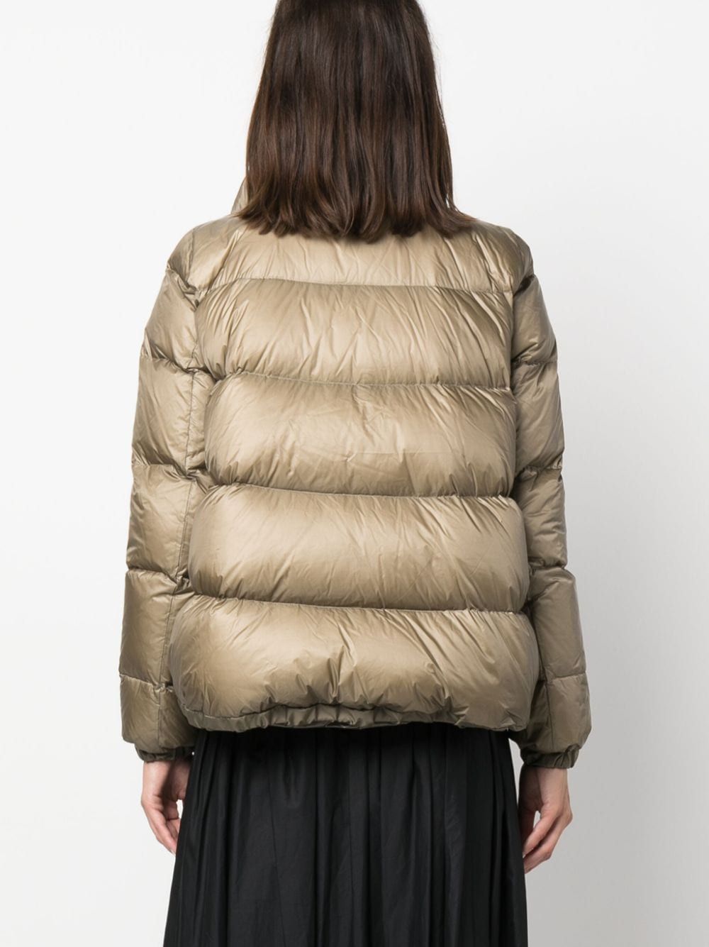 Shop Sacai High-neck Zip-fastening Padded Jacket In Neutrals