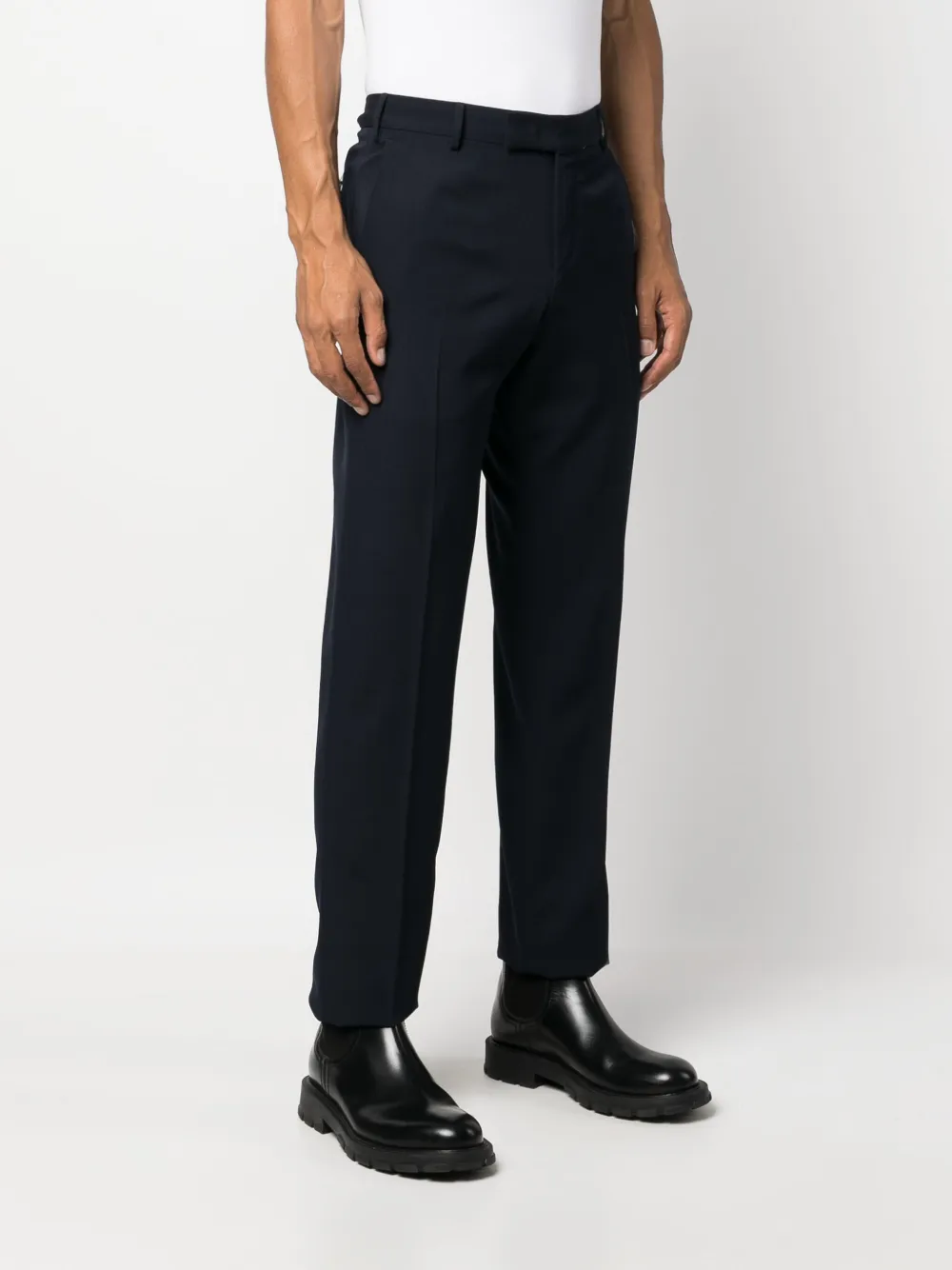 Virgin Wool Slim-Cut Trousers