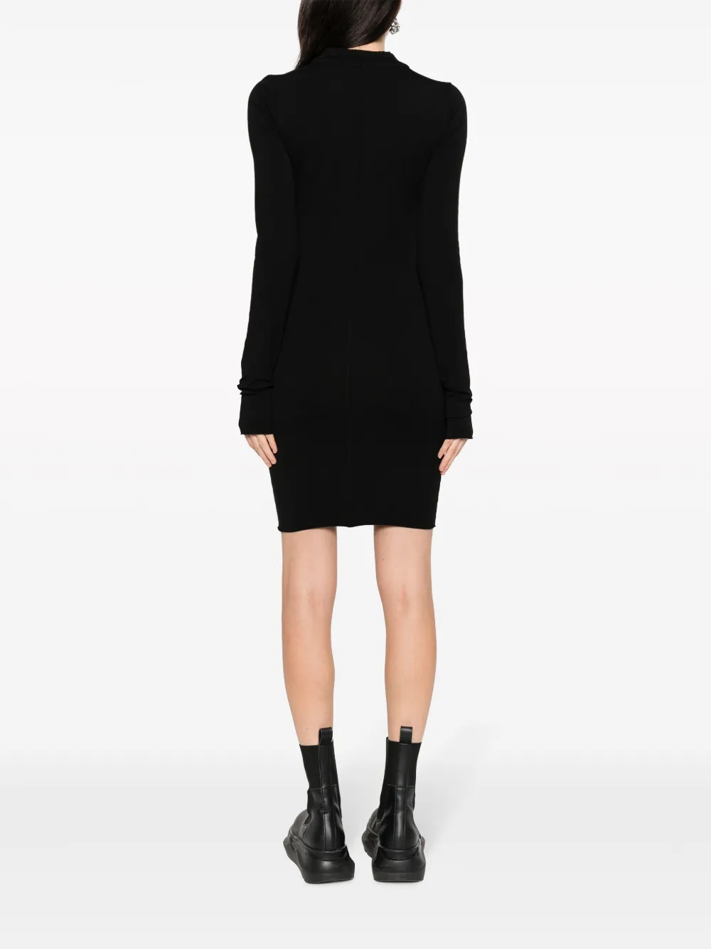 Decorative-Stitching Jersey Minidress