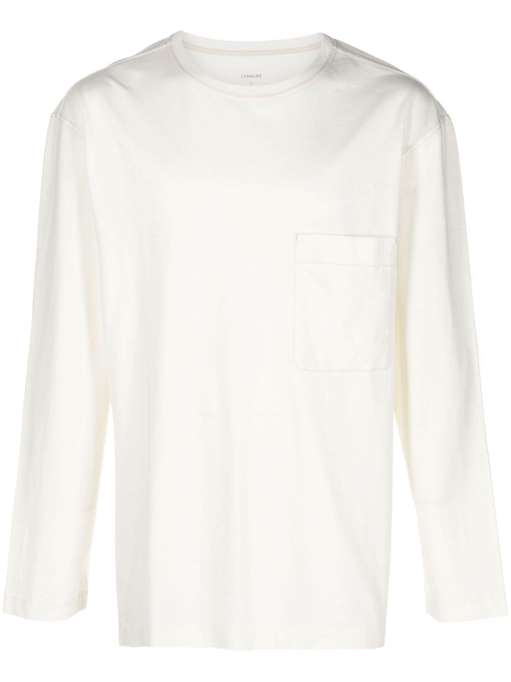 Shop Lemaire Long-sleeve Cotton T-shirt In White