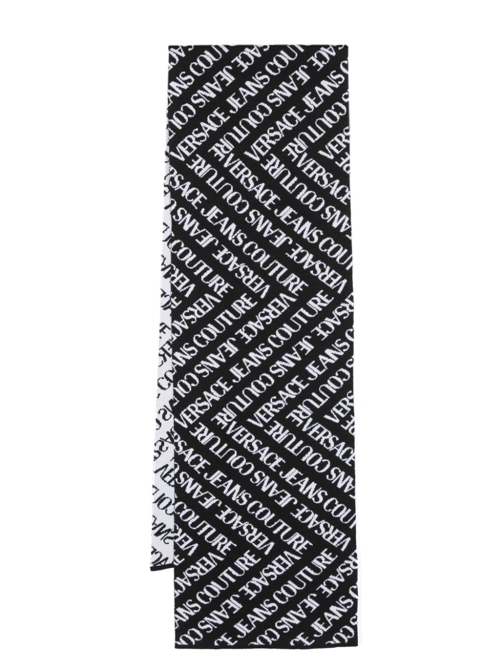 intarsia-knit logo rectangular scarf