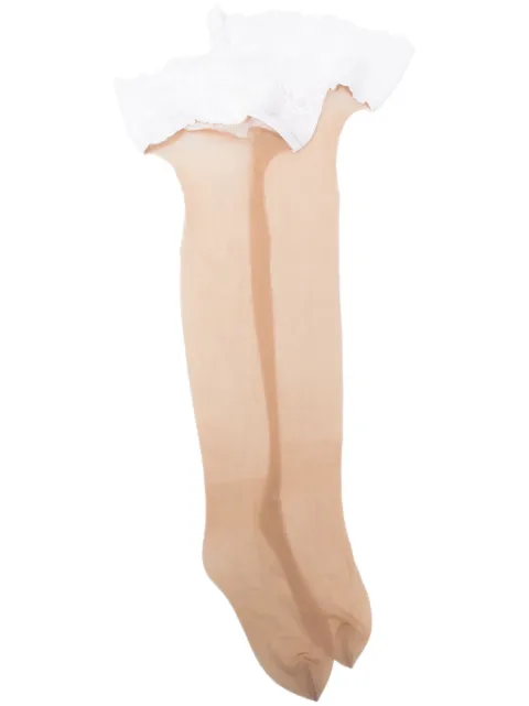 Wolford Nude 8 lace-trim stay-up