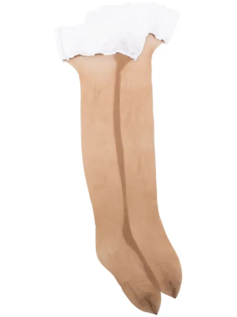 Wolford Nude 8 lace-trim stay-up
