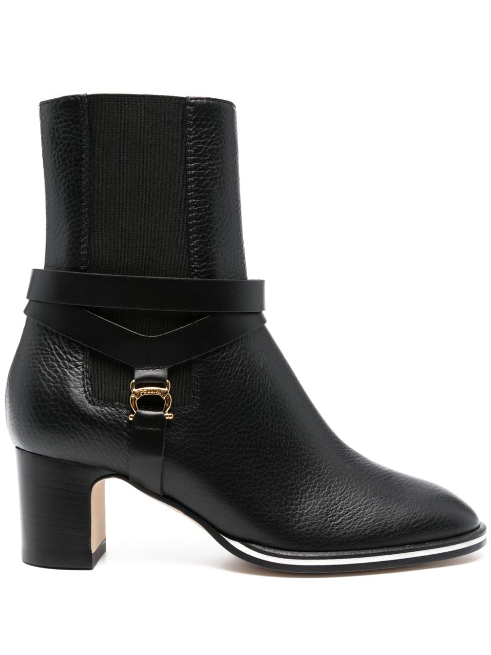 Pollini Saddle 60mm Leather Boots In Black