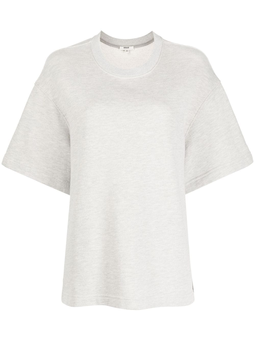 Agolde Drop-shoulder Short-sleeve Sweatshirt In Grau