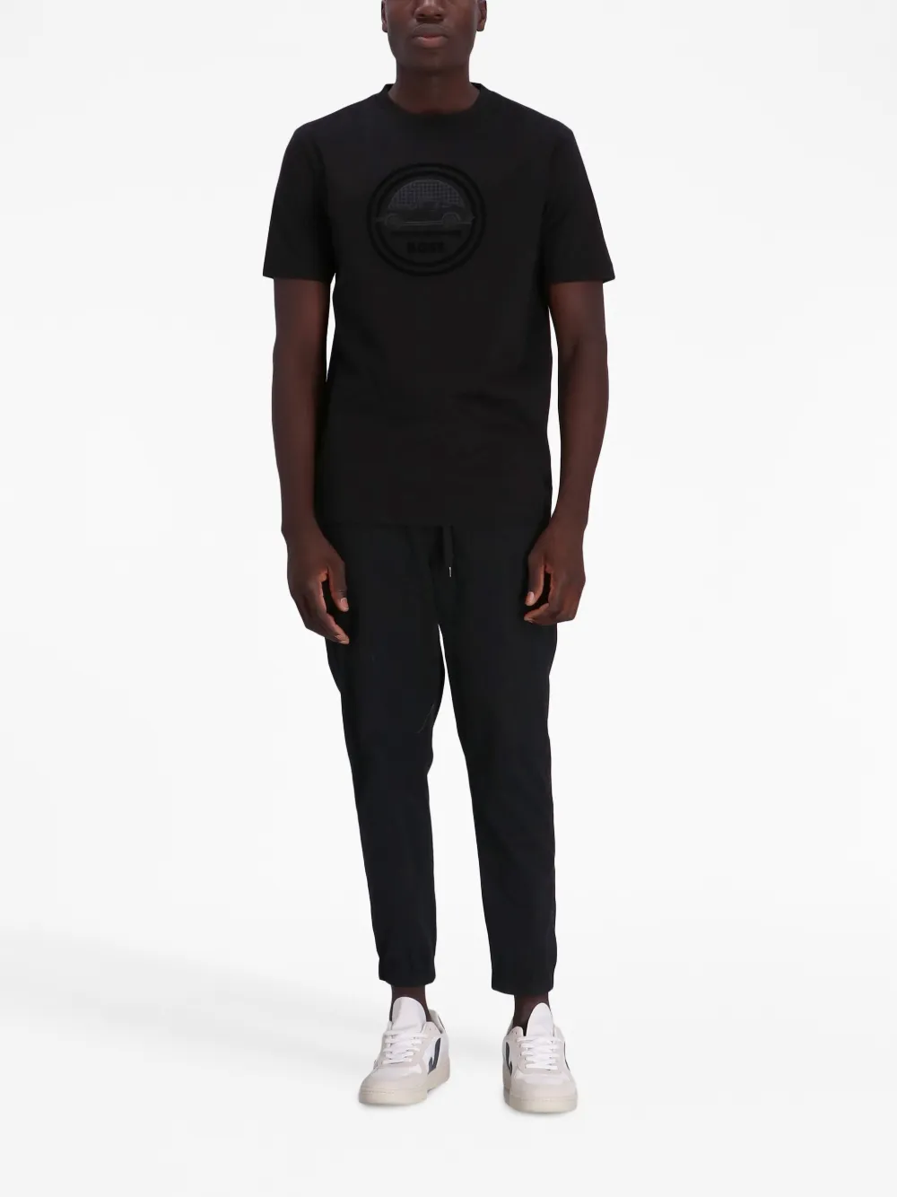 BOSS x Porsche logo-print T-shirt - Zwart