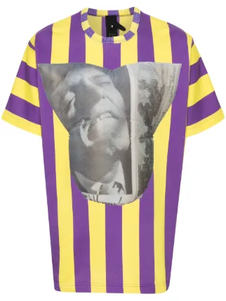 Bernhard Willhelm vertical-striped T-shirt | Yellow | FARFETCH