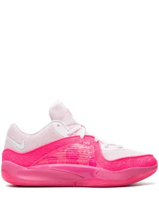 pink and white basketball shoes