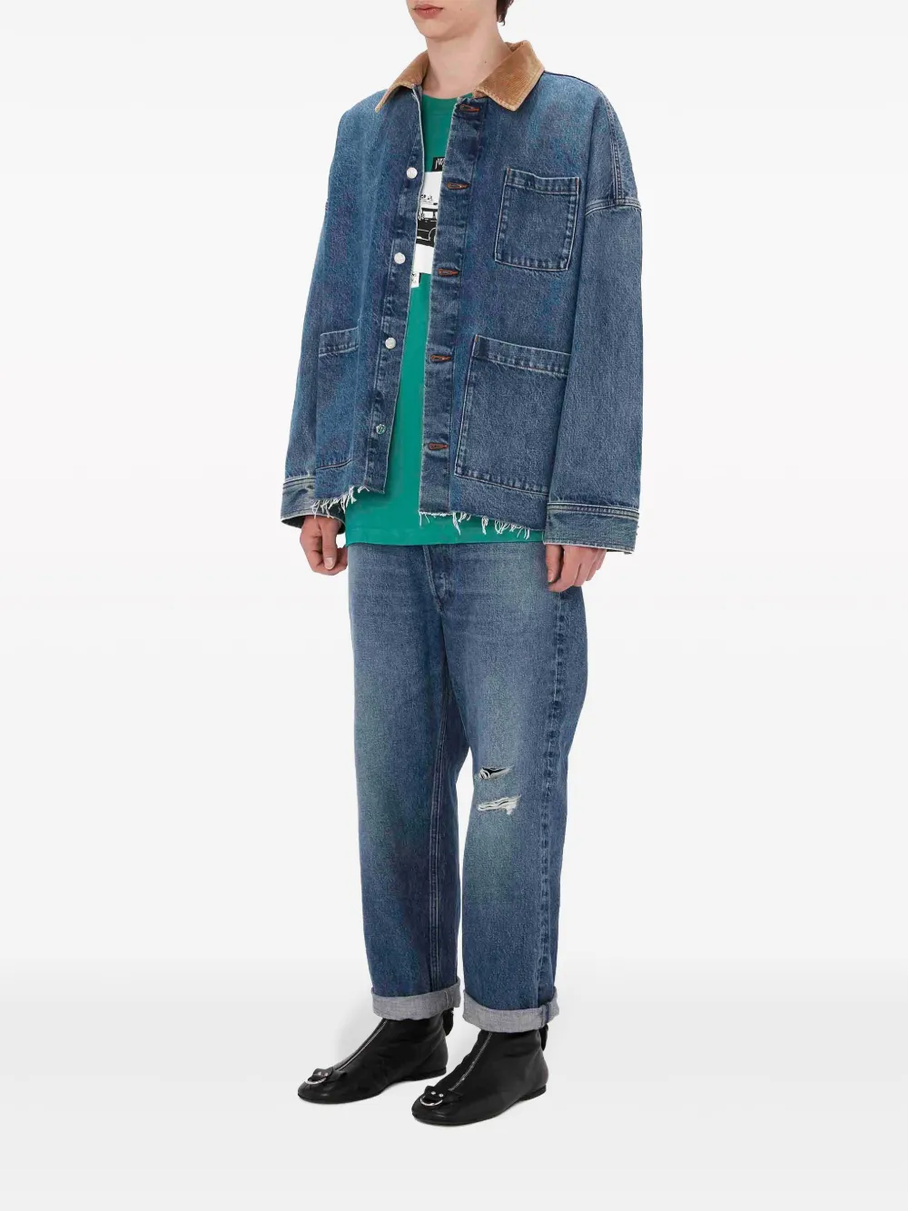 Shop Jw Anderson X A.p.c. Marin Denim Jacket In Blue